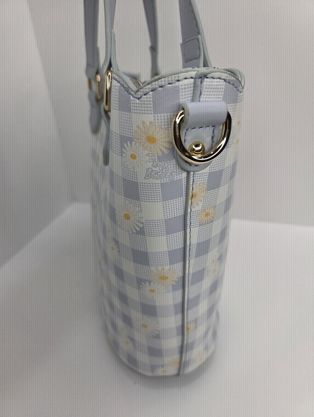 💙▪️Betsey Johnson ▪️Light Blue Daisy XOBLOOM Gingham Tote Bag - Picture 6 of 10